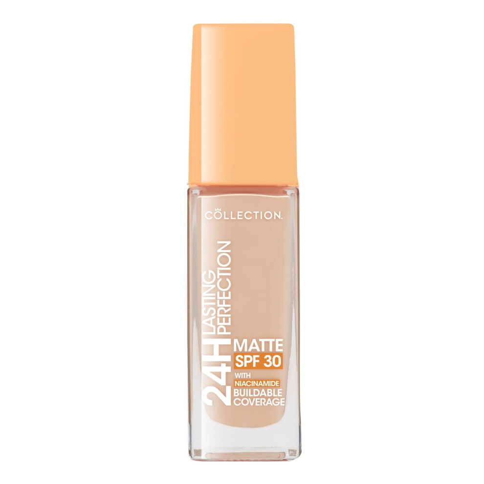 Collection Cosmetics Lasting Perfection Matte Foundation, Full Coverage, Anti-Ageing Effect, 24 Hour Wear, Spf 30, Contains Niacinamide, 27Ml