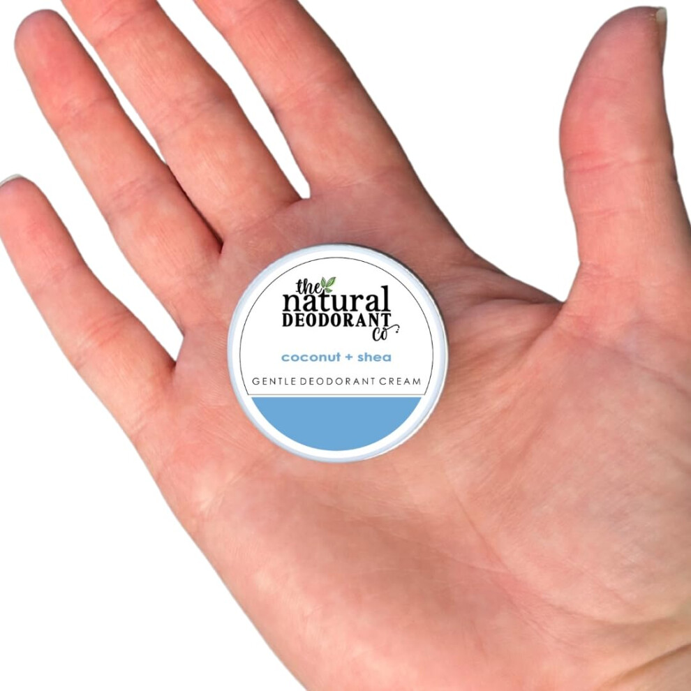 The Natural Deodorant Co Cream Mini/Sample Size 10G, Coconut & Shea Gentle Deo Lasts 10 Days, Effective Protection