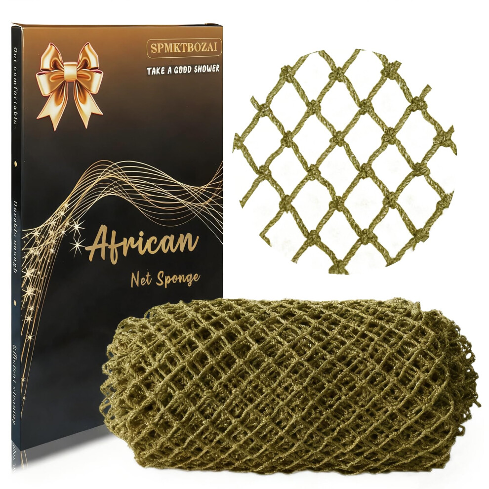 Spmktbozai African Net Sponge Authentic, African Exfoliating Sponge Real African Net Black Owned, African Bath Sponge Back Scrubber