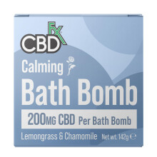 CBDfx High Strength 200mg CBD Calming Bath Bomb - Lemongrass & Chamomile Bubble Bath Bomb for Relaxation, Stress Relief & Muscle Soak, Vegan