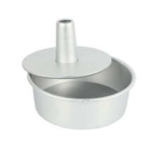 8 Inch Aluminum Alloy Round Chiffon Cake Mold Removable Bottom Hollow Chimney DIY Baking Tool