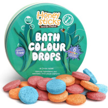 Honeysticks Bath Colour Tablets for Kids - Non Toxic Bathtub Drops Made with Natural Ingredients and Food Grade Colours - Fragrance Free - Fizzy