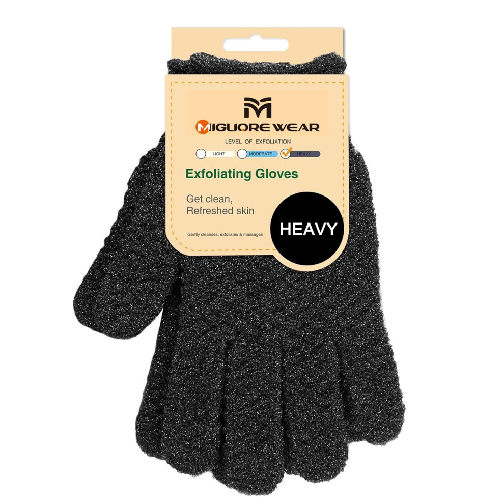 Migliore Wear Exfoliating Wash Gloves, Shower Scrub Gloves/Loofah, Natural Fibre Bath Gloves For Spa, Massage, Body Scrub Exfoliator