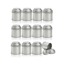 12 botes redondos de 237 ml (8 oz) para té, con doble tapa hermética, para almacenamiento en cocina.