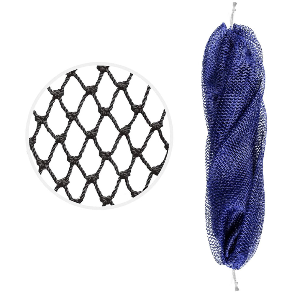 Zhaohyjianm Blue African Net Sponge Authentic, Extra Large Exfoliating Bath Sponge, Long Stretch Mesh Loofah For Shower Back Scrubber Washcloth (Deep )