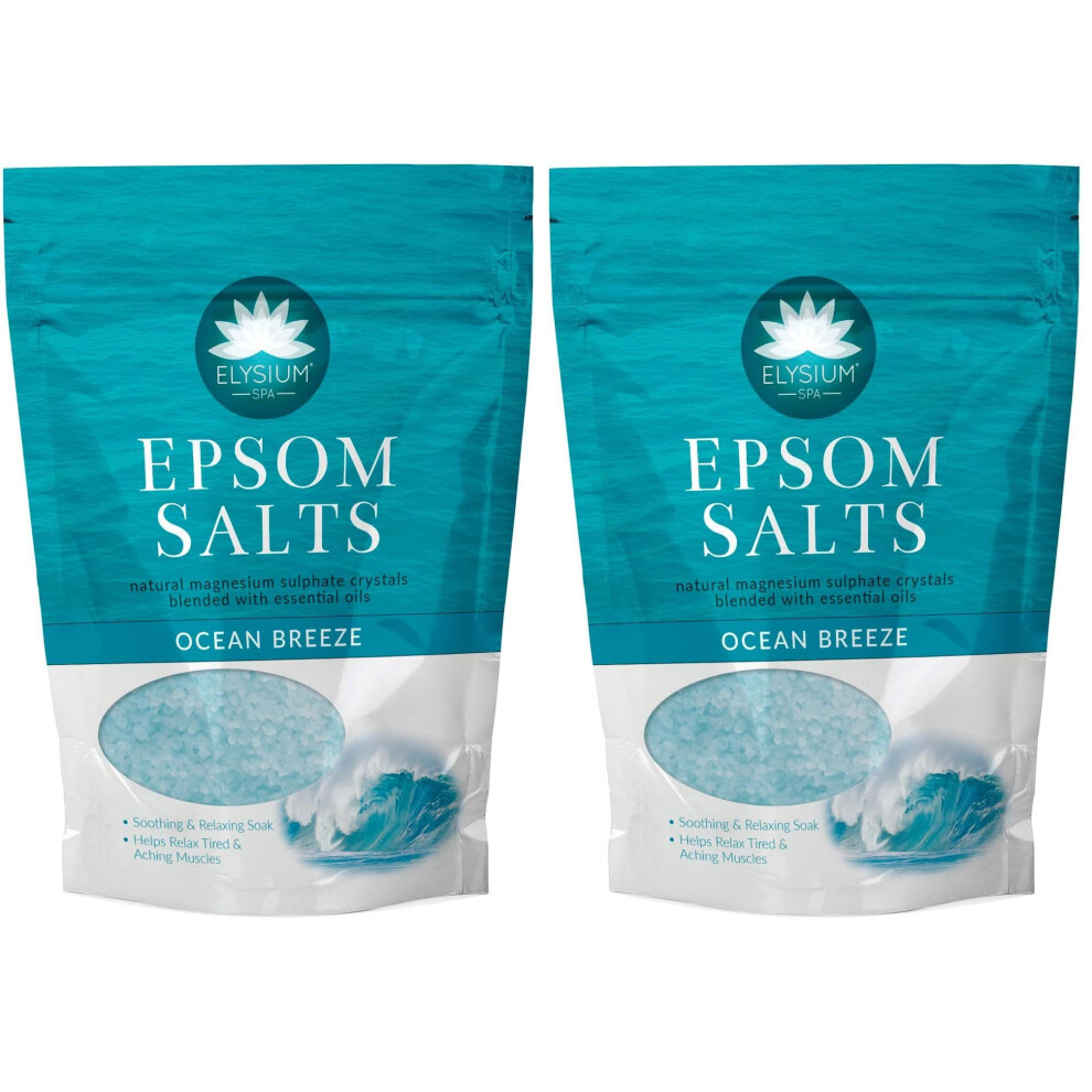 Elysium Spa Natural Ocean Breeze Epsom Bath Salts (Pack Of 2)