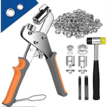 Hochleistungs-Ösenwerkzeug-Set, 1/4- und 3/8-Zoll-Handlochzange für Planen, Segeltuch, Banner, Leder und Stoff (10 mm/6 mm)
