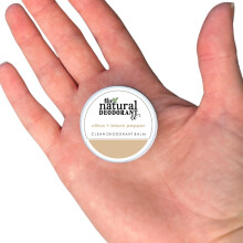 The Natural Deodorant Co. Mini/Sample Size 10g, Citrus & Black Pepper Clean Deo Balm, Lasts 10 Days, Effective Protection