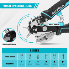 DURATECH Belt Hole Punch Multifunction Heavy Duty Hole Puncher for Lea