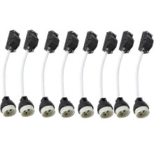 8 Pieces Ceramic Gu10 Lampholders With Cable Connector 2a 250v Gu10 Lamp Holder Socket Base Adapter With Insulated Cables For Gu10 Led Lamps Halogen B