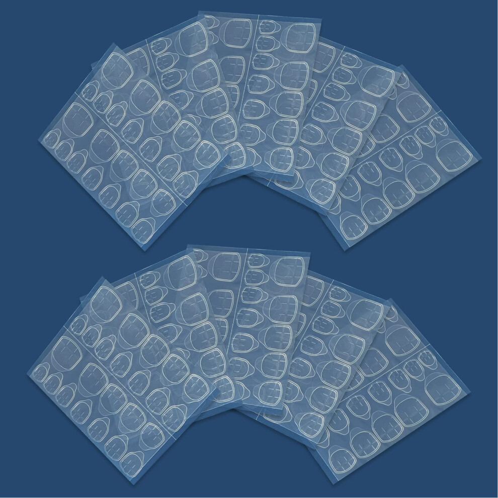 Rowwait 240Pcs Double-Side Adhesive Nail Tabs,Nail Glue Stickers Self-Adhesive Transparent Nail Glue Tabs For Manicure Supplies Diy Nail Art Decoration
