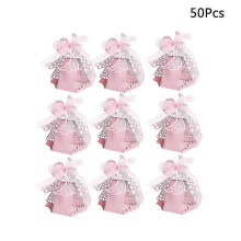 Candy Box Cartoon Girl Wedding Favor Boxes for Holding Candy 50Pcs Pink