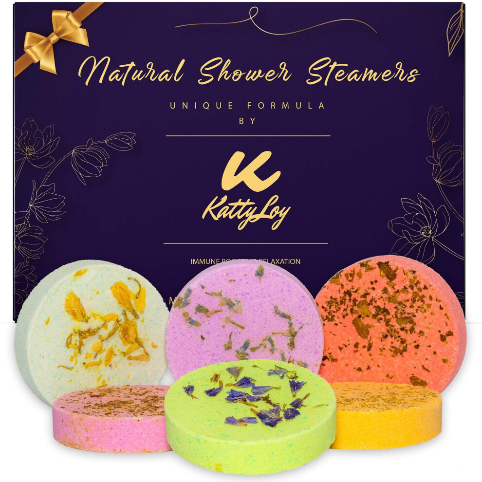 Katty Loy - Natural Shower Steamers Bath Bombs Fizzer Set Luxury Home Spa - Gift For Women Her Girl Girlfriend Mum Nan Wife - Lavender Rose Mint