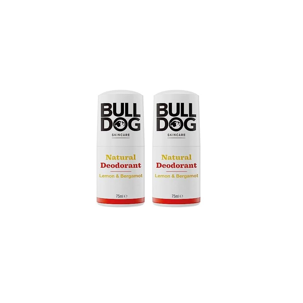 Bulldog Skincare Lemon And Bergamot Roll On Natural Deodorant, 75 Ml (Pack Of 2)