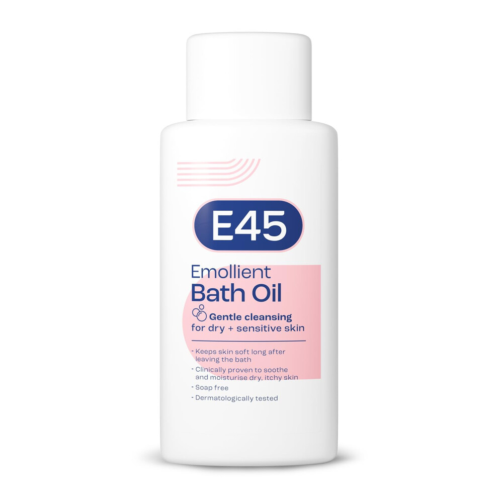 E45 Bath Oil 500 Ml – Bath Oil Emollient To Moisturise & Hydrate Dry Skin – Gently Cleanses For Soft Skin