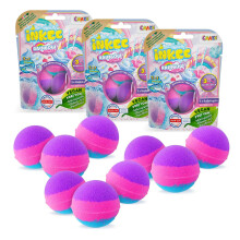 INKEE Pack Color Rainbow World - Pack of 9 Scented Children's Bath Bombs, 9 x Bath Bombs with 3 Different Colour Layers (Pink, Purple and Blue)
