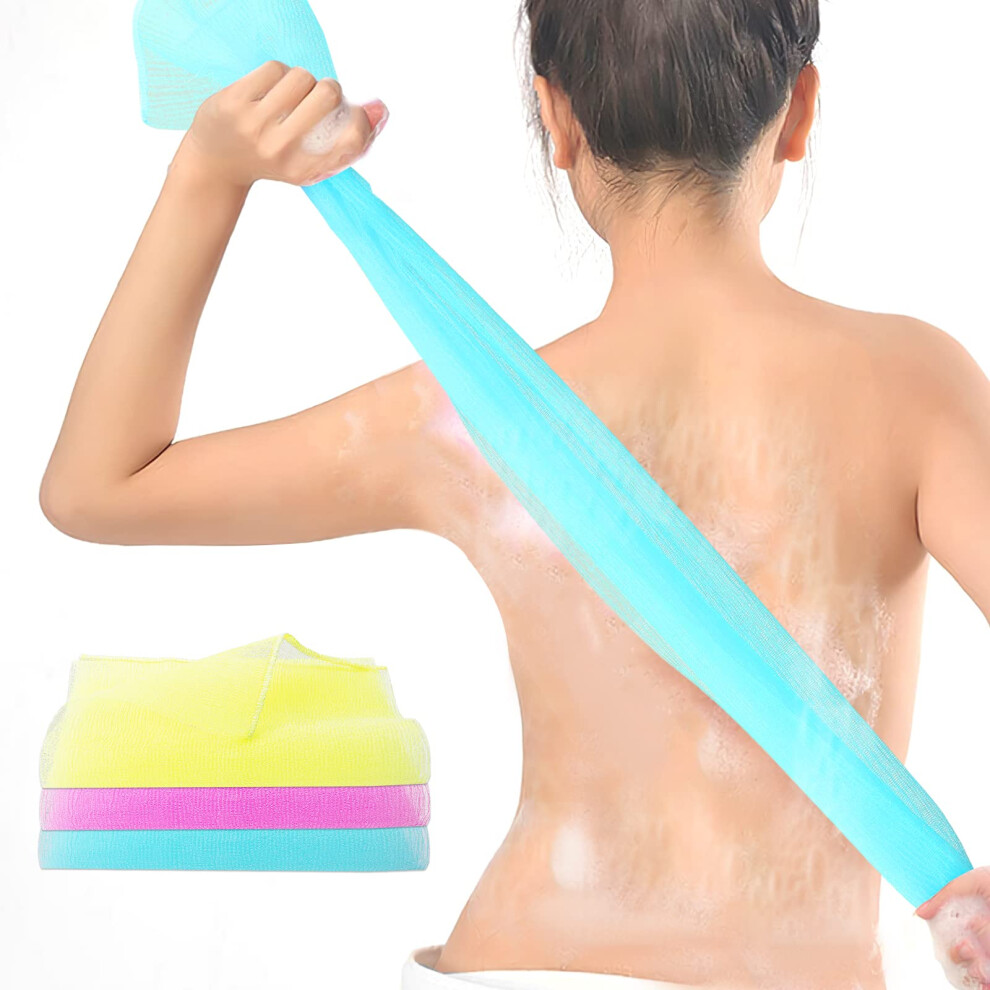 Wllhyf Exfoliating Washcloth Japanese Exfoliating Bath Towel Nylon Body Back Shower Scrubber Beauty Washcloth African Net Loofah Exfoliator Sponge