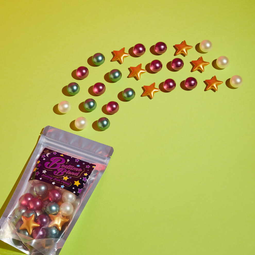 Bare Boutique 30 Bath Pearls - Bedtime Blend Themed Jumbo Bag. Retro 90'S Gift, Relaxing Scents, Lavender, Vanilla