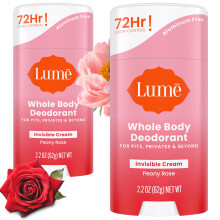Lume Deodorant Stick Cream - Armpits and Private Parts - No Aluminium, No Soda for Cooking, Hypoallergenic and Safe for Sensitive Skin - 2.2 oz
