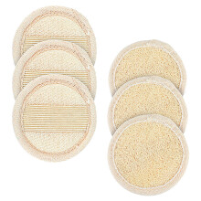 Amabro Loofah Sponge Face Pads Scrubber, 6 PCS Exfoliating Facial Loofah Luffa Cleansing Sponge Scrub Pad Makeup Remover Brush for Men and Women