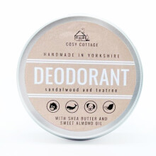 Cosy Cottage Natural Deodorant - 50ml | Sandalwood and Tea Tree Essential Oils | Earthy and Grounding Scent | Long-Lasting, Paraben Free