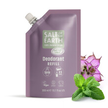 Salt of the Earth - Natural Deodorant Spray Refill Pouch, x3 Uses - Clary Sage & Mint - Vegan, Long Lasting Protection, Made in the UK - 300ml