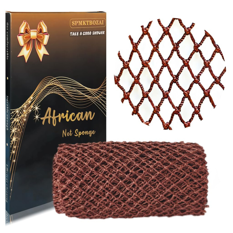 Spmktbozai African Net Sponge Authentic, African Exfoliating Sponge Real African Net Black Owned, African Bath Sponge Back Scrubber