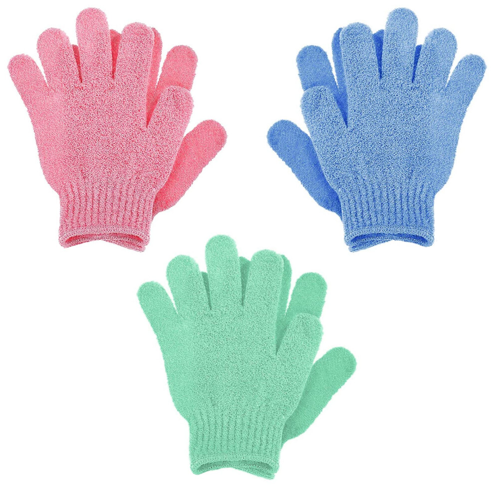 Sibba 6Pcs Exfoliating Gloves Bamboo Exfoliator Mitt Body Scrub Exfoliating Washcloths Scrubbing Glove For Shower, Spa
