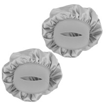MELTU 2 Pack Hair Bonnet for Sleeping, Satin Bonnet with Wide Elastic Band, Silk Hair Wrap for Sleeping, Soft Sleep Cap (Grey 2 Pcs)