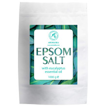 AROMATIKA Epsom Bath Salt with Eucalyptus Essential Oil 1 kg – 100% Pure Magnesium Sulphate Crystals