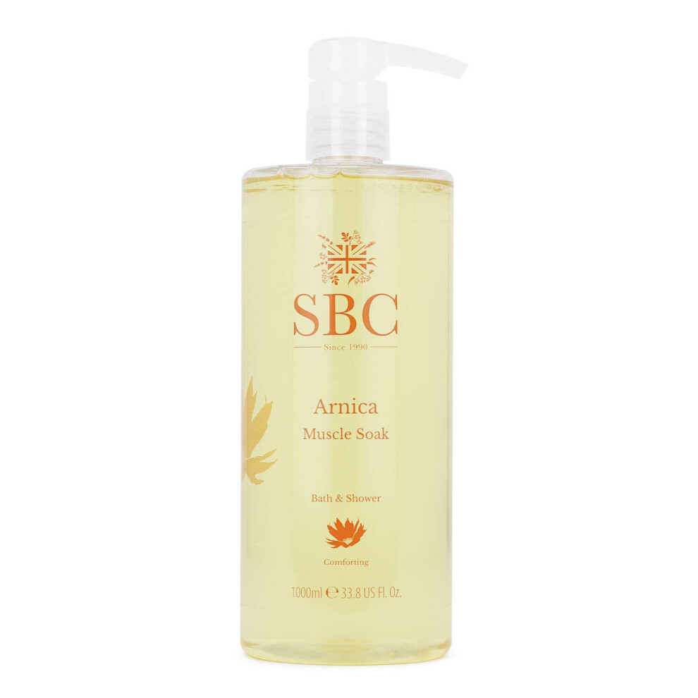 Sbc Skincare Arnica Muscle Soak - 1000Ml | Soothing Bubble Bath For Men And Women | Vegan Friendly Bath Soak | Arnica Bath Soak For Muscle Tension