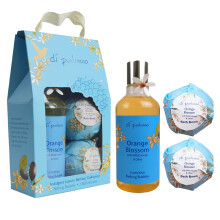 Di Palomo Orange Blossom & Honey Indulgent Luxury Bathing Collection. Bathing Bubbles 300ml & 2 Bath Bombs. Bubble Bath Body Wash & Bath Bomb Bath