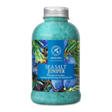 AROMATIKA Juniper Bath Salt with Natural Essential Oils Juniper, Cypress & Lemongrass – 600g Aromatherapy Bath Soak for Good Sleep