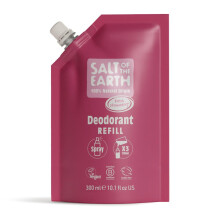 Salt of the Earth - Natural Deodorant Spray Refill Pouch, x3 Uses - Sweet Strawberry - Vegan, Long Lasting Protection, Leaping Bunny Approved