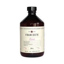 Fikkerts Fruits of Nature Rose Soothing and Relaxing Bath Foam (500ml/16.91floz) with Lively, Sweet Floral Tones, Vegan Plant Based