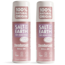 Salt of the Earth - 2 Pack Natural Roll On Deodorant Bundle (2 x 75ml) - Effective Protection, 100% Natural Origin Ingredients, Vegan Unisex Roll On