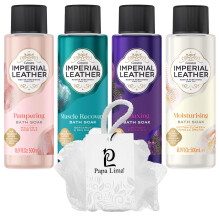 Papa Lima Bath Soak Bundle - 4 x 500ml | Imperial Leather Bergamot and Sea Salt, Cotton Flower and Vanilla Orchid, Mallow and Rose Milk
