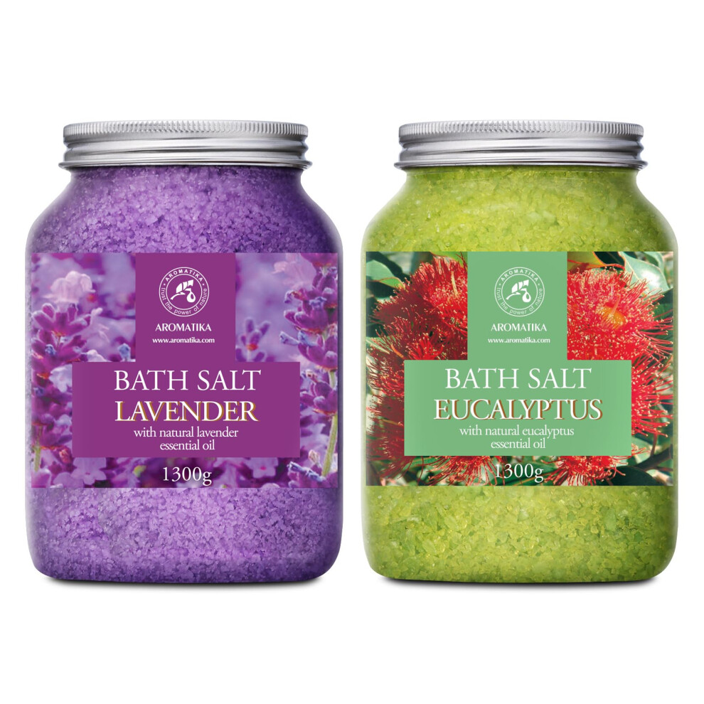 Aromatika Trust The Power Of Nature Aromatika Bath Salts Set Â 2 X 1300 G Aromatherapy Bath Soak With Lavender & Eucalyptus Essential Oils For Relaxation, Calming Bath & Stress Relief