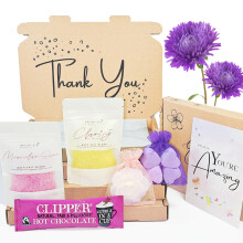 Relaxing Thank You Gifts for Women, Natural Bath Salt Set Letterbox Pamper Hamper Kit Ideal for Teachers, Colleague, Best Friend
