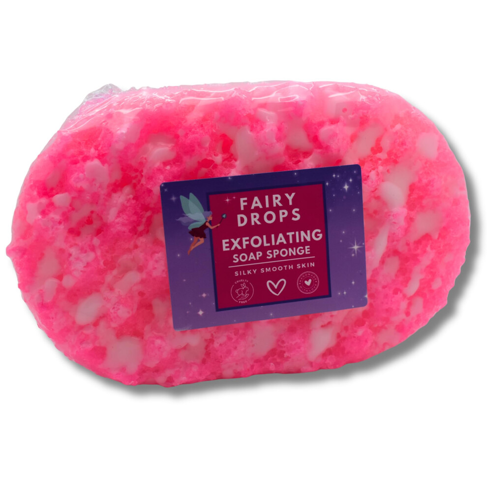 Rainbow Sensation Exfoliating Soap Sponges - Perfume/Aftershave Fragranced - Vegan Friendly - Cruelty Free (Fairy Drops)