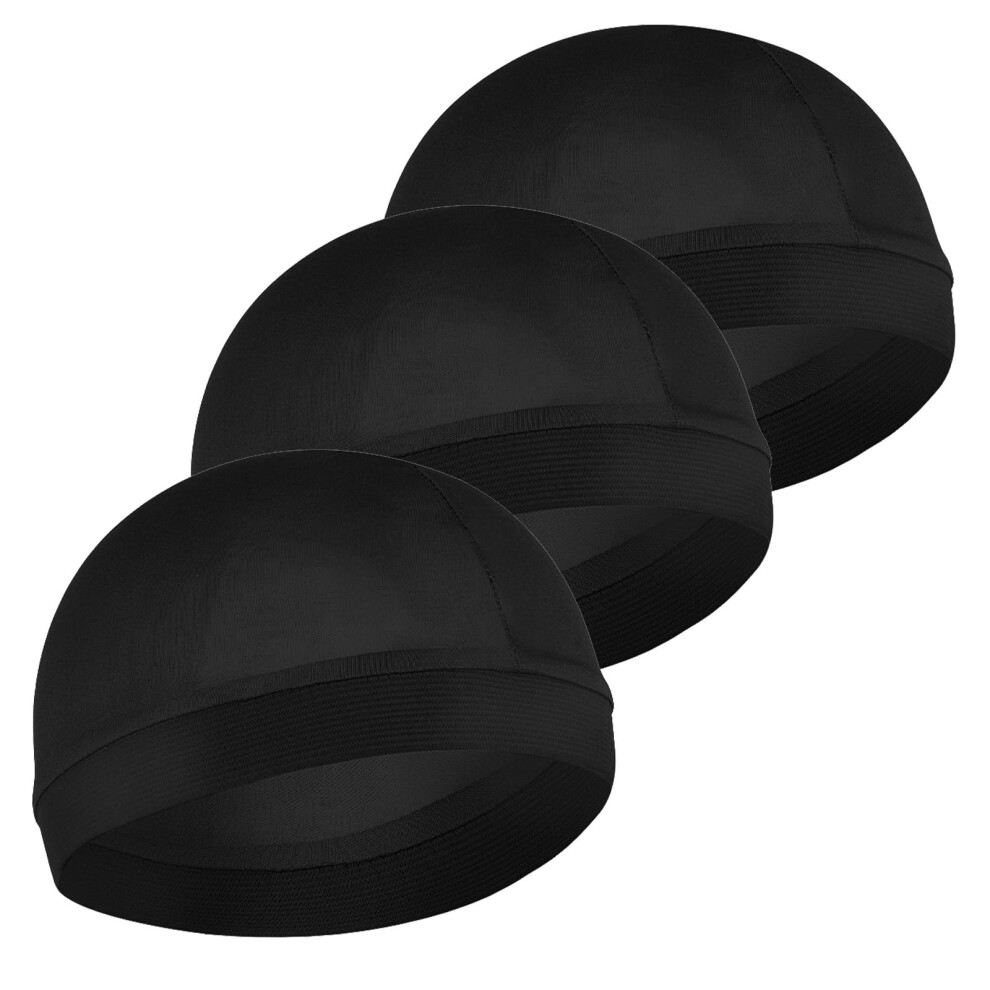 Nogeqi 3 Pcs Silky Bonnet For Men Wave Cap Satin Silk Hair Bonnet For Sleep Elastic Band Wave Durags Sleeping Shower Caps Silk Hair Wrap For Men