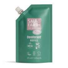 Salt of the Earth - Natural Deodorant Roll On Refill Pouch, x3 Uses - Melon & Cucumber - Vegan, Long Lasting Protection, Leaping Bunny Approved