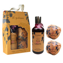 Di Palomo Vegan Wild Fig & Grape Indulgent Luxury Bathing Collection. Bathing Bubbles 300ml & 2 Bath Bombs. Bubble Bath Body Wash & Bath Bomb Bath