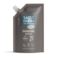 Salt of the Earth - Natural Deodorant Roll On Refill Pouch, x3 Uses - Vetiver & Citrus - Vegan, Long Lasting Protection