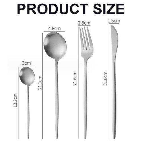 Ensemble de couverts en acier inoxydable finition satinée 16 pièces 1