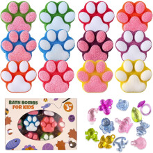 Bath Bomb for Kids, 12 Pcs Colorful Handmade Natural Bath Ball with Surprise Sparkling Crystal Toys