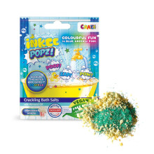 INKEE Crackling Salts - Fun Colour-Changing Bath Salt for Kids, Crackling Sound Effect Bath additive with Popcorn Aroma & Almond Oil - Pink