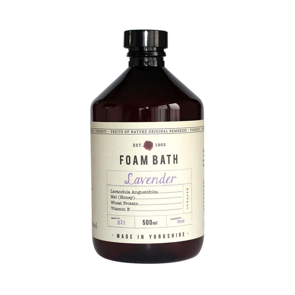 Fikkert Fikkerts Fruits Of Nature Soothing And Relaxing Lavender Foam Bath (500Ml) With Bright And Sweet Floral Tones, Vegan Plant-Based
