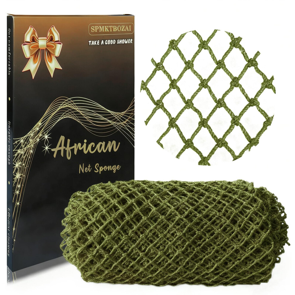 Spmktbozai African Net Sponge Authentic, African Exfoliating Sponge Real African Net Black Owned, African Bath Sponge Back Scrubber