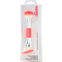 Happi Dual-Ended Cream & Powder Brush - Flawless Blending - Ideal for Foundation, Bronzer or Blusher - Seamless Airbrushed Finish - 1x Brush